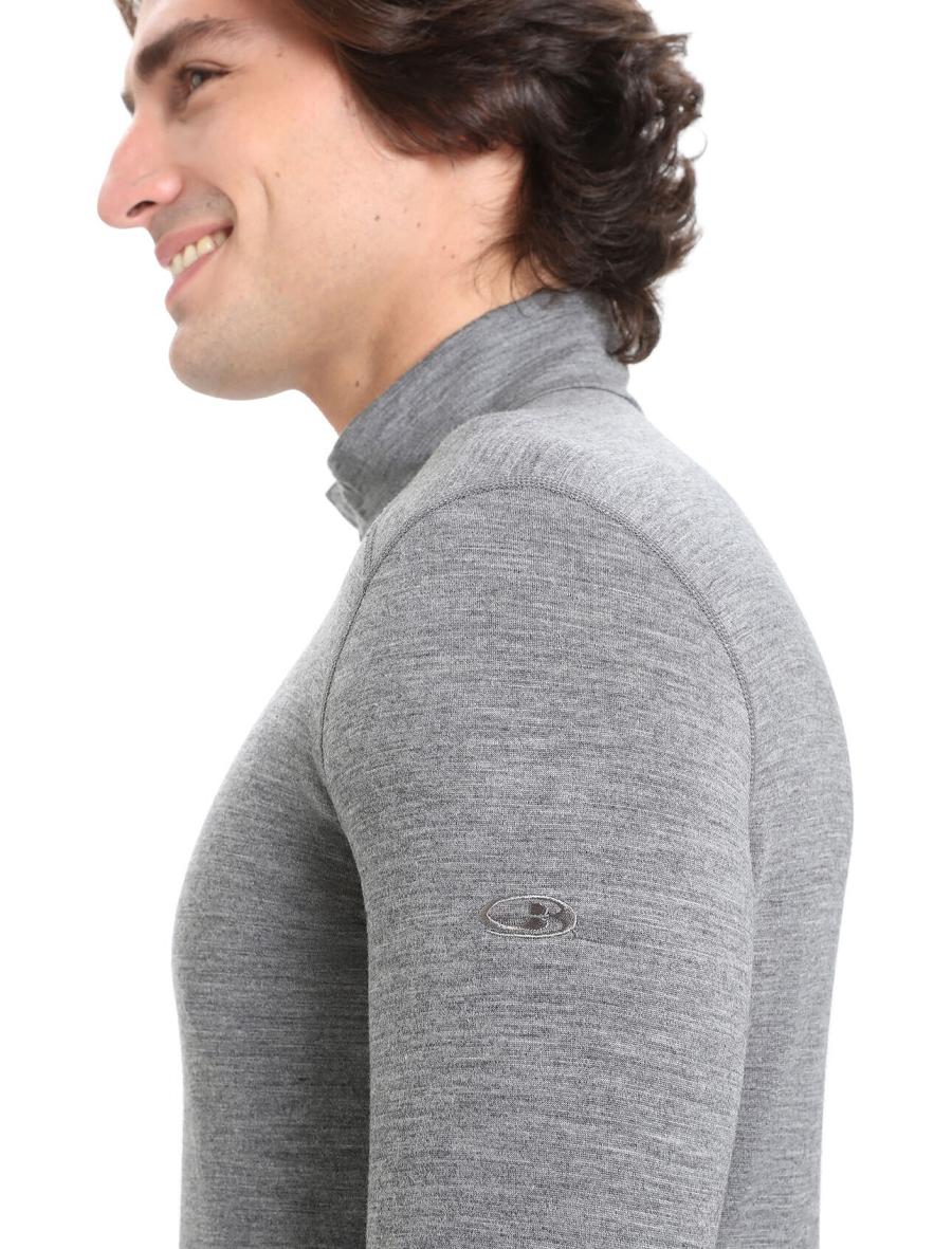 Base Layers Icebreaker Merino 200 Oasis Long Sleeve Half Zip Thermal Top Homme Grise | FR 1360ILHS